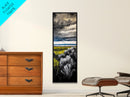 Stormy Landscape, Dramatic Sky Art, Moody Coastal Painting, Canvas Print, Nature Inspired Art, Dark Blue Wall Decor, Living Room Art