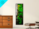 Abstract Green Artwork, Black and Yellow Modern Art, Minimalist Texture Painting, Contemporary Wall Art, Office Decor, Canvas Print