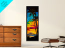 Palm Trees, Sunset, Ocean, Canvas Print, Tropical Wall Art, Vibrant Seascape, Beach House Decor, Exotic Landscape Painting