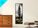 Lone Pine, Mountain View, Black and White, Canvas Print, Nature Wall Art, Rustic Home Decor, Cabin or Lodge Artwork
