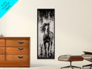 Running Horse, Black and White Art, Western Wall Art, Rustic Home Decor, Equestrian Canvas Print, Large Wall Art, Office Decor