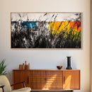 Abstract Field, Colorful Grass, Modern Landscape, Framed Canvas Print, Fall Wall Art, Boho Home Decor, Large Wall Art, Bedroom Wall Art