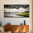 Coastal Storm, Black and White, Dramatic Seascape, Framed Canvas Print, Modern Coastal Art, Minimalist Ocean Wall Art, Large Wall Decor