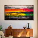 Sunset Reflections, Colorful Abstract, Ocean View, Framed Canvas Print, Vibrant Landscape Art, Large Wall Art, Modern Decor, Bedroom Art