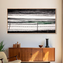 Stormy Ocean, Coastal Wall Art, Black and White Seascape, Minimalist Art, Modern Home Decor, Beach House Artwork, Framed Canvas Print