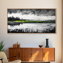 Stormy Waters, Abstract Beach Scene, Canvas Print, Ocean Wall Art, Moody Seascape Painting, Coastal Wall Decor, Living Room Art
