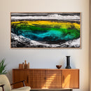 Turquoise Waves, Bold Ocean Art, Framed Canvas Print, Modern Abstract Seascape, Beach House Wall Decor, Large Statement Art
