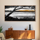 River Sunset, Golden Hour Reflection, Tranquil Waterscape, Moody Landscape Art, Nature Lover Gift, Canvas Print, Bedroom Wall Decor
