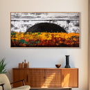 Golden Meadow, Sunset Fields, Rustic Landscape, Framed Canvas Print, Autumn Decor, Warm Colors, Cozy Home Art, Living Room Wall Art
