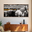 Majestic Horse, Western Wall Art, Black and White Canvas Print, Farmhouse Decor, Rustic Equestrian Art, Living Room Statement Piece