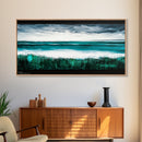 Ocean Waves, Blue Sea, Modern Coastal Art, Framed Canvas Print, Large Wall Art, Beach House Decor, Minimalist Art, Living Room Wall Art