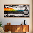 Medicine Bottle, Surreal Art, Sunset Print, Framed Canvas Print, Dreamy Landscape, Modern Wall Decor, Eclectic Art, Office Artwork