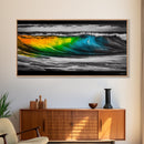 Vibrant Ocean Wave, Abstract Surf Art, Tropical Wall Art, Framed Canvas Print, Beach House Decor, Coastal Living Room Wall Art