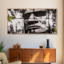 Monochrome Face Art, Edgy Black White Painting, Street Art Print, Urban Loft Decor, Framed Canvas Print, Unique Statement Piece