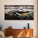 Whale Art, Ocean Life Decor, Nautical Canvas Print, Marine Wildlife Art, Black and White Art, Coastal Home Decor, Living Room Wall Art
