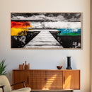 Pier to Infinity, Abstract Coastal Art, Black and White, Surreal Landscape, Minimalist Aesthetic, Nautical Decor, Framed Canvas Print