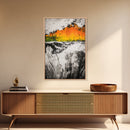 Abstract Ocean Waves, Coastal Wall Art, Modern Seascape Painting, Nautical Home Decor, Living Room Print, Framed Canvas Print
