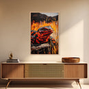 Fiery Lizard, Wildlife Art, Reptile Painting, Nature Wall Art, Rustic Decor, Warm Tones, Fall Wall Art, Living Room Art, Framed Canvas Print