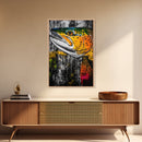 Vibrant Trout, Fishing Art, Rustic Wall Decor, Wildlife Art, Cabin Wall Art, Fisherman Gift, Framed Canvas Print, Nature Inspired Home