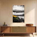 Mountain Sunset, Bold Colors, Abstract Landscape, Framed Canvas Print, Fall Wall Art, Rustic Home Decor, Large Wall Painting