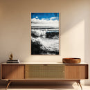 Ocean Horizon, Abstract Painting, Blue Waves, Canvas Print, Modern Seascape, Minimalist Beach Decor, Contemporary Wall Art