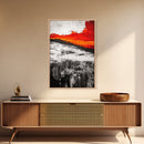 Sunset Horizon, Abstract Landscape, Fall Home Decor, Living Room Wall Art, Modern Wall Print, Nature Inspired, Framed Canvas Print