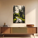 Forest Path, Nature Wall Art, Rustic Landscape, Cabin Decor, Outdoor Aesthetic, Greenery Painting, Framed Canvas Print