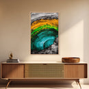 Textured Abstract Blocks, Orange White Black, Canvas Print, Contemporary Wall Art, Industrial Home Decor, Modern Painting
