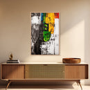 Colorful Guitar, Abstract Canvas Print, Music Lover Decor, Bohemian Wall Art, Artistic Home Painting, Living Room Statement Art