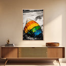 Seashell Painting, Colorful Coastal Art, Beach House Wall Decor, Ocean Inspired Print, Framed Canvas Print, Nautical Wall Art