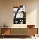 Geometric Patterns, Modern Abstract Art, Industrial Design, Black and Yellow, Unique Home Decor, Bold Style, Statement Artwork, Canvas Print