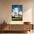 Power Lines, Rural Landscape, Country Wall Art, Modern Farmhouse Decor, Yellow Field Canvas Print, Minimalist Wall Art, Office Wall Decor
