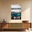 Ocean Waves, Modern Coastal Art, Textured Beach Scene, Nautical Wall Decor, Relaxing Living Room Art, Framed Canvas Print