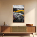 Wildflower Meadow, Mountain Art, Framed Canvas Print, Nature Wall Art, Vibrant Floral Painting, Spring Landscape Art, Living Room Decor