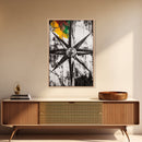 Compass Rose, Nautical Symbol, Abstract Design, Canvas Print, Black and White Art, Coastal Wall Decor, Modern Minimalist Artwork