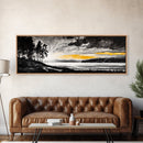 Sunset Landscape Art, Moody Sky Print, Nature Wall Decor, Mountain View Artwork, Rustic Home Decor, Warm Tones, Canvas Print