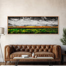 Dramatic Sky, Stormy Landscape, Sunset Over Fields, Modern Nature Art, Framed Canvas Print, Living Room Decor, Abstract Art, Moody Wall Art