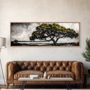 Majestic Tree, Black and White Landscape, Nature Art, Rustic Wall Decor, Framed Canvas Print, Living Room Art, Fall Inspired, Timeless Scene