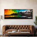 Sunset Cliffs, Vibrant Beach, Palm Trees Art, Coastal Home, Canvas Print, Colorful Seascape, Boho Wall Art, Modern Interior