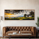 Stormy Coast, Dramatic Seascape, Beach House Painting, Cloudy Ocean, Framed Canvas Print, Moody Wall Art, Modern Decor