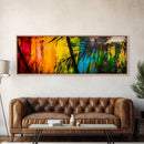 Palm Tree, Tropical Colors, Vibrant Abstract, Canvas Print, Boho Art, Modern Wall Art, Beach House Decor, Living Room Statement Piece