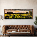Vineyard Painting, Countryside Art, Framed Canvas Print, Rustic Farmhouse Decor, Landscape Wall Art, Warm Autumn Colors, Dining Room Art