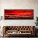 Red Sky, Abstract Desert Art, Bold Landscape, Dramatic Sunset, Earthy Tones, Modern Southwest Decor, Framed Canvas Print