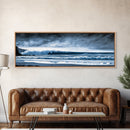 Ocean Wave, Moody Seascape, Blue Water Art, Stormy Sky, Coastal Home Accent, Surfer Decor, Minimalist Wall Art, Canvas Print