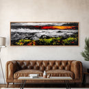 Sunset Lake, Autumn Landscape, Framed Canvas Print, Fall Wall Art, Rustic Home Decor, Large Nature Art, Living Room Artwork, Modern Painting