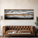 Golden Horizon, Dramatic Sky, Minimalist Landscape, Framed Canvas Print, Neutral Wall Art, Modern Office Decor, Large Wall Hanging