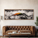 Crashing Waves, Lobster Art, Coastal Abstract, Canvas Print, Nautical Home Decor, Seafood Kitchen Art, Beach House Wall Art
