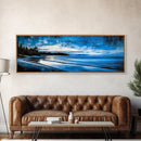 Blue Horizon, Twilight Seascape, Tranquil Beach Wall Art, Canvas Print, Calming Coastal Painting, Bedroom Relaxation Decor, Ocean Serenity