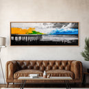 Pier, Beach, Ocean, Canvas Print, Black and White Coastal Art, Minimalist Wall Decor, Modern Seascape, Surf Inspired Painting, Nautical Theme