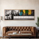 Coffee Time, Rustic Kitchen Wall Art, Abstract Cafe Print, Farmhouse Home Decor, Colorful Modern Painting, Cozy Home Vibes, Framed Canvas Print